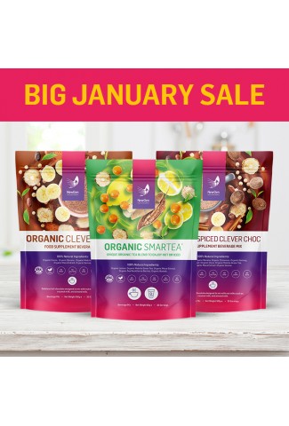 January Sale - x1 Organic Clever Choc, x1 Organic Clever Choc Spiced and x1 Organic Smartea - Normal SPR £134.97